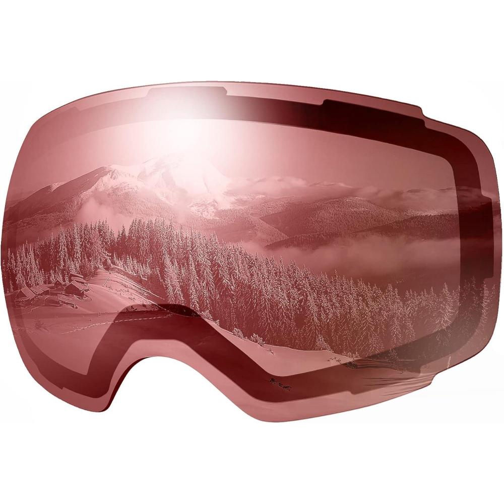 imageOutdoorMaster Ski Goggles PRO Replacement Lens 20 ChoicesVlt 28 Pink Silver