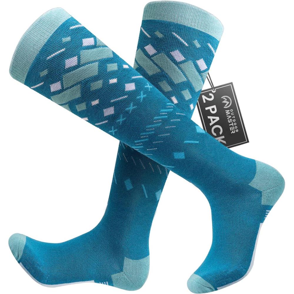imageOutdoorMaster Ski Socks Snowboarding Socks for Men ampamp Women Thermal Winter Warm ampamp Breathable Over The Calf NonSlip CuffGreen