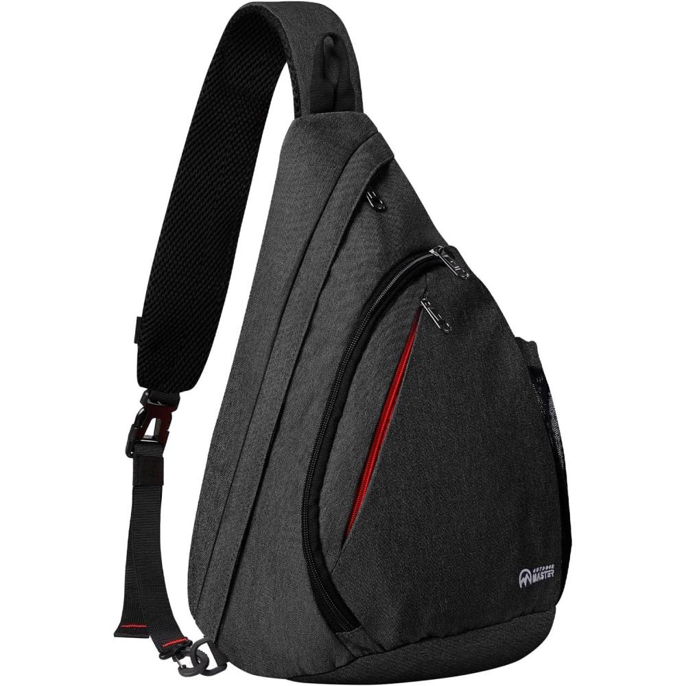 imageOutdoorMaster Sling Bag Hiking Daypack Crossbody Shoulder Chest Urban Outdoor Travel Backpack for Women ampamp MenClassic Black