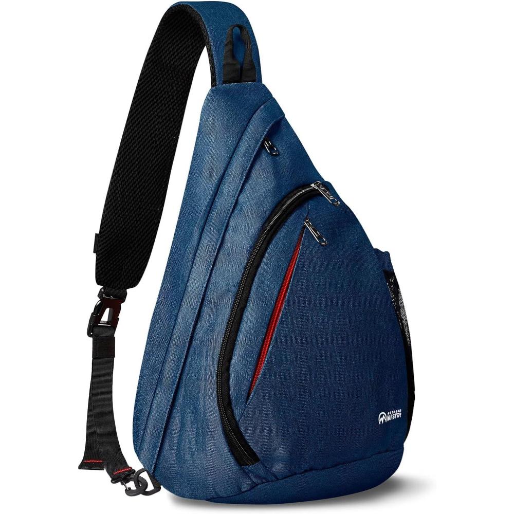 imageOutdoorMaster Sling Bag Hiking Daypack Crossbody Shoulder Chest Urban Outdoor Travel Backpack for Women ampamp MenDark Blue 2