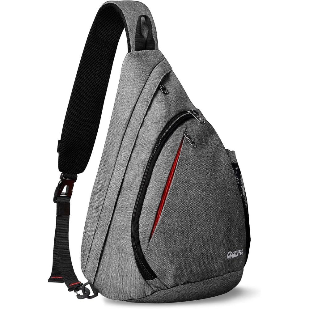 imageOutdoorMaster Sling Bag Hiking Daypack Crossbody Shoulder Chest Urban Outdoor Travel Backpack for Women ampamp MenGray