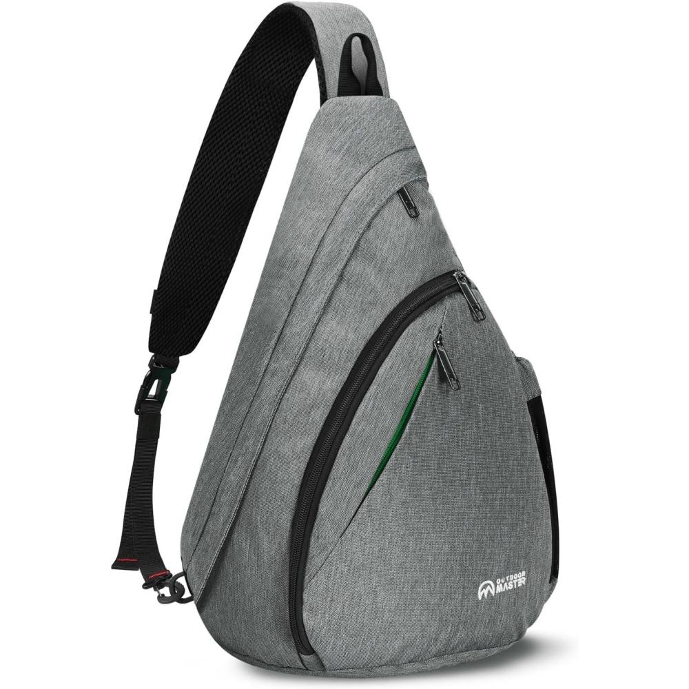 imageOutdoorMaster Sling Bag Hiking Daypack Crossbody Shoulder Chest Urban Outdoor Travel Backpack for Women ampamp MenLight Gray