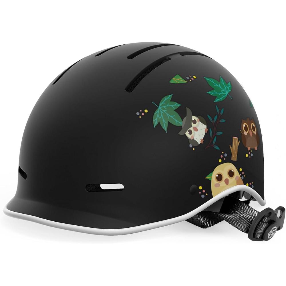 imageOutdoorMaster Toddler Helmet Toddler Bike Helmet Bike Helmet for Youth Boys ampamp Girls Kids Helmet with Visor Dial Fit Adjustment Ventilation MultiSport Helmet for Bicycle Skate Scooter LongboardForest Owl