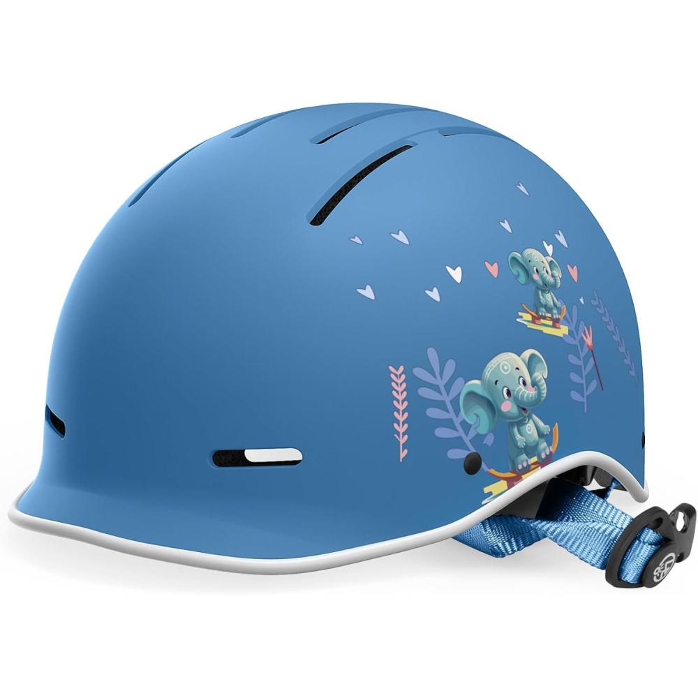 imageOutdoorMaster Toddler Helmet Toddler Bike Helmet Bike Helmet for Youth Boys ampamp Girls Kids Helmet with Visor Dial Fit Adjustment Ventilation MultiSport Helmet for Bicycle Skate Scooter LongboardBaby Elephant