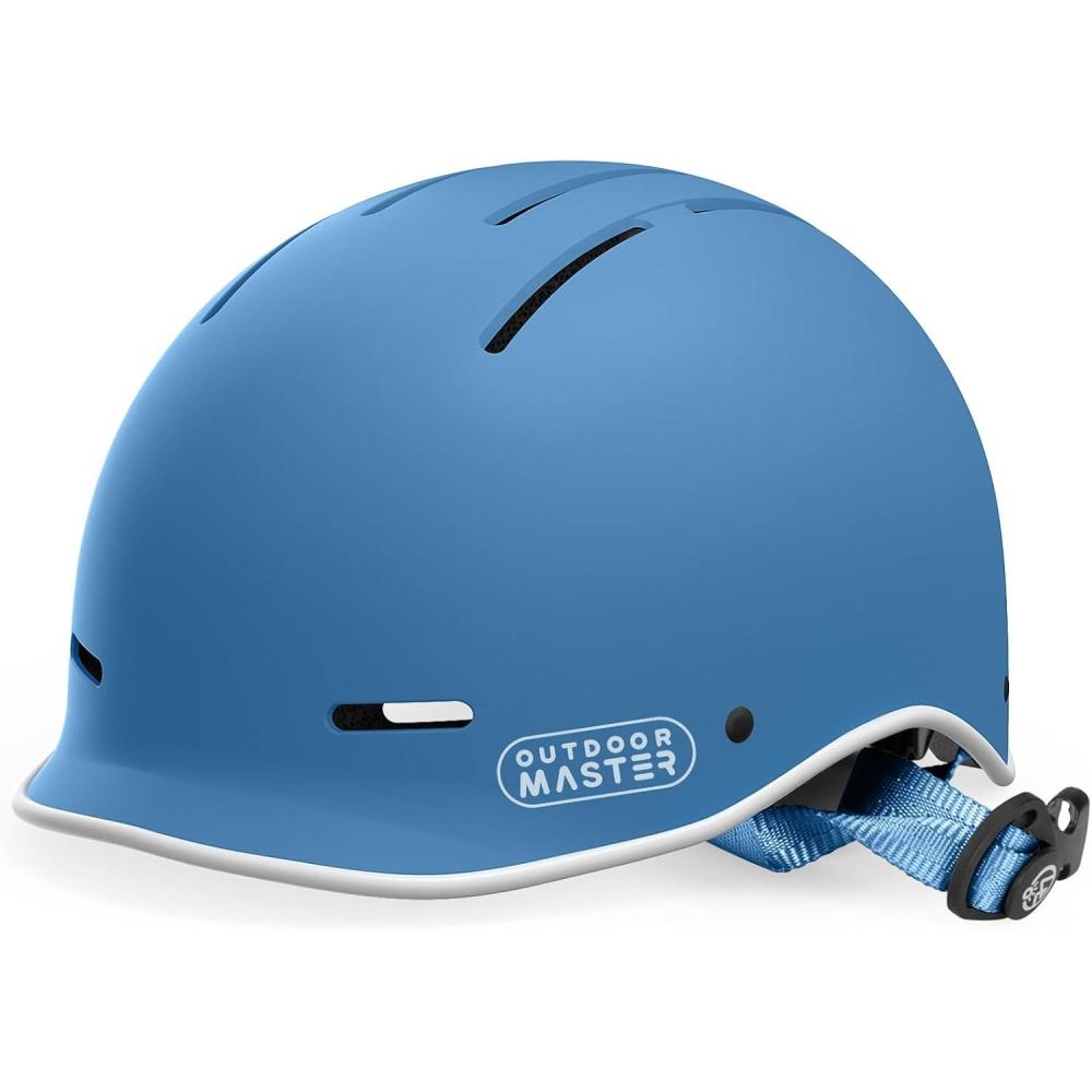 imageOutdoorMaster Toddler Helmet Toddler Bike Helmet Bike Helmet for Youth Boys ampamp Girls Kids Helmet with Visor Dial Fit Adjustment Ventilation MultiSport Helmet for Bicycle Skate Scooter LongboardMatte Navy