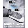 OutdoorMaster 3-Finger Ski Snow Gloves for Women & Men, Winter Warm Snowboard Ski Mittens Screen Touch, Thermal Waterproof with Double-Pocket for Cold Weather Sports, Skiing, Snowboarding(Black+White)