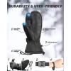 OutdoorMaster 3-Finger Ski Snow Gloves for Women & Men, Winter Warm Snowboard Ski Mittens Screen Touch, Thermal Waterproof with Double-Pocket for Cold Weather Sports, Skiing, Snowboarding(Black)
