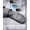 OutdoorMaster 3-Finger Ski Snow Gloves for Women & Men, Winter Warm Snowboard Ski Mittens Screen Touch, Thermal Waterproof with Double-Pocket for Cold Weather Sports, Skiing, Snowboarding(Black+Gray)