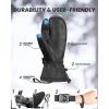 OutdoorMaster 3-Finger Ski Snow Gloves for Women & Men, Winter Warm Snowboard Ski Mittens Screen Touch, Thermal Waterproof with Double-Pocket for Cold Weather Sports, Skiing, Snowboarding(Black+White)