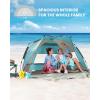OutdoorMaster Beach Tent Sun Shelter for 3-4 Person, Pop Up Beach Tent Easy Setup with Sandbags, Portable Sun Shade Canopy with Carrying Bag for Beach & Outdoor, UPF50+ UV Protection, Family Size(Cancun Seashore)