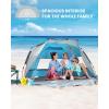 OutdoorMaster Beach Tent Sun Shelter for 3-4 Person, Pop Up Beach Tent Easy Setup with Sandbags, Portable Sun Shade Canopy with Carrying Bag for Beach & Outdoor, UPF50+ UV Protection, Family Size(Ocracoke Coast)