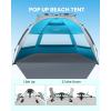 OutdoorMaster Beach Tent Sun Shelter for 3-4 Person, Pop Up Beach Tent Easy Setup with Sandbags, Portable Sun Shade Canopy with Carrying Bag for Beach & Outdoor, UPF50+ UV Protection, Family Size(Ocracoke Coast)
