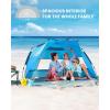 OutdoorMaster Beach Tent Sun Shelter for 3-4 Person, Pop Up Beach Tent Easy Setup with Sandbags, Portable Sun Shade Canopy with Carrying Bag for Beach & Outdoor, UPF50+ UV Protection, Family Size(Blue)