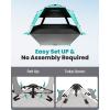 OutdoorMaster Beach Tent with Blackout Shelter Technology, Portable Sun Shade Shelter 4 Person, Pop Up Beach Tents with UPF 50+ UV Protection, 9.5mm Thick Pole, 3 Ventilating Mesh Windows -Green(Green)