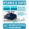 OutdoorMaster Beach Umbrellas for Sand with Sandbag & Anchor, 6.5ft Adjustable Umbrella for Beach Heavy Duty Wind, Portable UPF50+ Sunshade with Carry Bag for Patio, Light Blue Striped(New Version-Blue/Red Striped with Cup Holder)