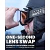 OutdoorMaster Falcon Ski Goggles Lens by ZEISS, OTG Snowboard Goggles Anti-fog, Magnetic Interchangeable Lens, Snow Goggles(A-bluefrozen Vlt 18.6% + Yellowlens)