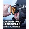 OutdoorMaster Falcon Ski Goggles Lens by ZEISS, OTG Snowboard Goggles Anti-fog, Magnetic Interchangeable Lens, Snow Goggles(A-orangebronze Vlt 16% + Yellowlens)