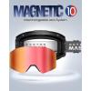 OutdoorMaster Falcon Ski Goggles Lens by ZEISS, OTG Snowboard Goggles Anti-fog, Magnetic Interchangeable Lens, Snow Goggles(Lens-fuchsia Vlt 45%)
