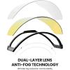 OutdoorMaster Falcon Ski Goggles Lens by ZEISS, OTG Snowboard Goggles Anti-fog, Magnetic Interchangeable Lens, Snow Goggles(Lens-polarisedyellow Vlt 75%)