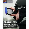 OutdoorMaster Heron Ski Goggles with 2 Lens, Frameless, Magnetic Interchangeable HD Toric Lens, OTG Snowboard Goggles(A-blackframe Revoblue Vlt 15% + Yellowlens)