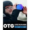 OutdoorMaster Heron Ski Goggles with 2 Lens, Frameless, Magnetic Interchangeable HD Toric Lens, OTG Snowboard Goggles(A-blackframe Revoblue Vlt 15% + Yellowlens)