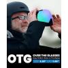 OutdoorMaster Heron Ski Goggles with 2 Lens, Frameless, Magnetic Interchangeable HD Toric Lens, OTG Snowboard Goggles(A-blackframe Revogreen Vlt 18% + Yellowlens)