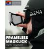 OutdoorMaster Heron Ski Goggles with 2 Lens, Frameless, Magnetic Interchangeable HD Toric Lens, OTG Snowboard Goggles(A-blackframe Silver Vlt 10% + Yellowlens)