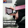 OutdoorMaster Heron Ski Goggles with 2 Lens, Frameless, Magnetic Interchangeable HD Toric Lens, OTG Snowboard Goggles(A-whiteframe Rose Vlt 28% + Yellowlens)