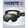 OutdoorMaster Heron Ski Goggles with 2 Lens, Frameless, Magnetic Interchangeable HD Toric Lens, OTG Snowboard Goggles(Lens-polarized Black Vlt 9%)