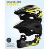 OutdoorMaster Kids Bike Helmet – Full Face Helmet for Kids – Adjustable, Detachable and Lightweight – for Multi-Sport – from Toddler to Youth(Yellow)