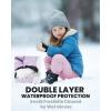 OutdoorMaster Kids Ski Snow Gloves, 3M Thinsulate Winter Windproof Waterproof Thermal Gloves for Boys & Girls, Fits Youth Winter Sports, Skiing, Snowboard(Grey)