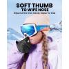 OutdoorMaster Kids Ski Snow Gloves, 3M Thinsulate Winter Windproof Waterproof Thermal Gloves for Boys & Girls, Fits Youth Winter Sports, Skiing, Snowboard(Black)