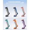 OutdoorMaster Kids Ski Socks, 2/3-Pack Merino Wool Compression Thermal Socks with Boys & Girls, Over The Calf Non-Slip Cuff(Black Gray)