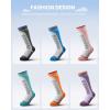 OutdoorMaster Kids Ski Socks, 2/3-Pack Merino Wool Compression Thermal Socks with Boys & Girls, Over The Calf Non-Slip Cuff(Blue)