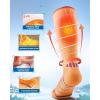 OutdoorMaster Kids Ski Socks, 2/3-Pack Merino Wool Compression Thermal Socks with Boys & Girls, Over The Calf Non-Slip Cuff(Orange)