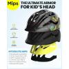 OutdoorMaster MIPS Kids Bike Helmet – Panther Jr. Toddler Helmet – Adjustable, Lightweight and Certified Kids Helmet – MIPS Bicycle Helmet for Kids Ages 5-13(Black Gray Snail)