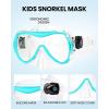 OutdoorMaster Marlin Kids Snorkel Set, Adjustable Strap Dry Top Diving Mask, Anti-Fog Snorkeling Mask Gear, Kids Swimming Goggles for Boys and Girls, Age 6-14