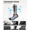 OutdoorMaster Merino Wool Ski Socks, 2/3 Pairs Compression Over The Calf for Men & Women, Winter Snowboard Thermal Socks(Black(2 Pairs))