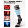OutdoorMaster Merino Wool Ski Socks, 2/3 Pairs Compression Over The Calf for Men & Women, Winter Snowboard Thermal Socks(Black+gray+dark Green (3 Pairs))