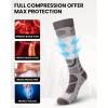 OutdoorMaster Merino Wool Ski Socks, 2/3 Pairs Compression Over The Calf for Men & Women, Winter Snowboard Thermal Socks(Dark Green+gray+dark Blue)