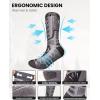 OutdoorMaster Merino Wool Ski Socks, 2/3 Pairs Compression Over The Calf for Men & Women, Winter Snowboard Thermal Socks(Gray (2 Pairs))