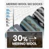OutdoorMaster Merino Wool Ski Socks for Men & Women, Unisex Thermal Winter Warm Snowboarding Socks for Cold Weather(A-black)