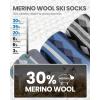OutdoorMaster Merino Wool Ski Socks for Men & Women, Unisex Thermal Winter Warm Snowboarding Socks for Cold Weather(A-blue)