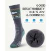 OutdoorMaster Merino Wool Ski Socks for Men & Women, Unisex Thermal Winter Warm Snowboarding Socks for Cold Weather(A-gray)