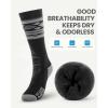 OutdoorMaster Merino Wool Ski Socks for Men & Women, Unisex Thermal Winter Warm Snowboarding Socks for Cold Weather(A-gray+black+blue+green)