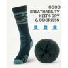 OutdoorMaster Merino Wool Ski Socks for Men & Women, Unisex Thermal Winter Warm Snowboarding Socks for Cold Weather(A-green)