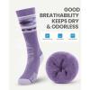 OutdoorMaster Merino Wool Ski Socks for Men & Women, Unisex Thermal Winter Warm Snowboarding Socks for Cold Weather(A-purple)