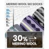 OutdoorMaster Merino Wool Ski Socks for Men & Women, Unisex Thermal Winter Warm Snowboarding Socks for Cold Weather(A-purple)