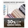 OutdoorMaster Merino Wool Ski Socks for Men & Women, Unisex Thermal Winter Warm Snowboarding Socks for Cold Weather(Black)