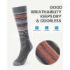 OutdoorMaster Merino Wool Ski Socks for Men & Women, Unisex Thermal Winter Warm Snowboarding Socks for Cold Weather(Black+blue+grey)